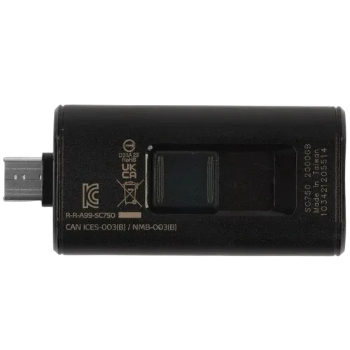 Внешний SSD ADATA XPG 2000 Gb USB 3.2 (SC750-2000G-CCBK) BOX