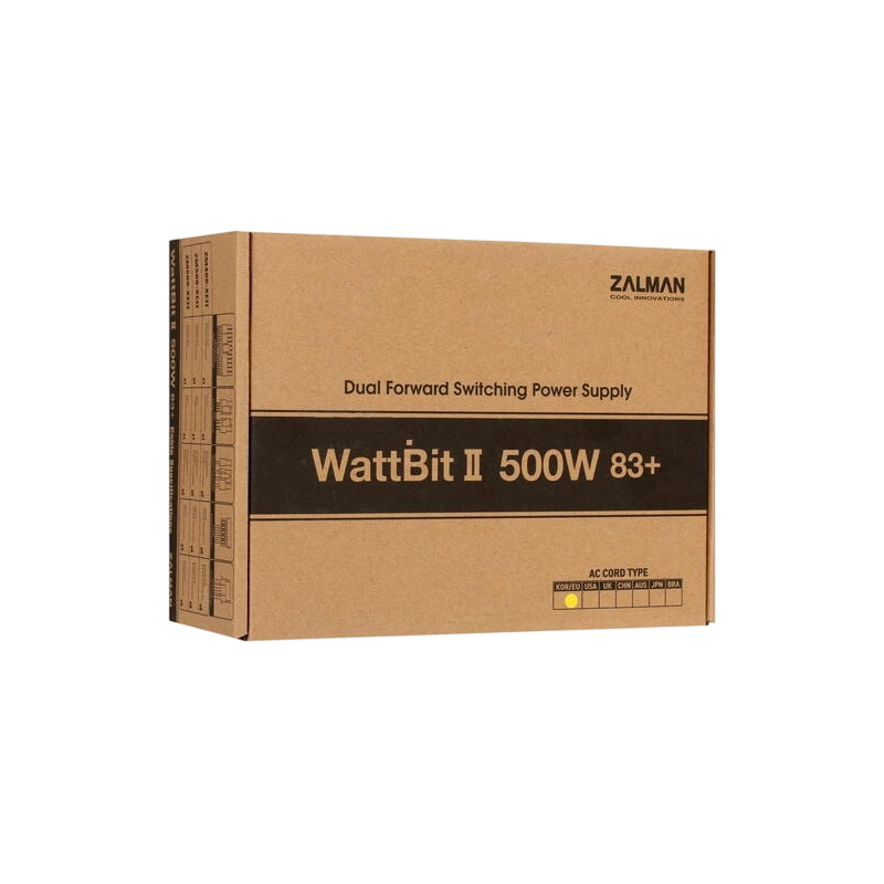 Блок питания Zalman 500W Wattbit II (ZM500-XEII) документация, комплект крепежа