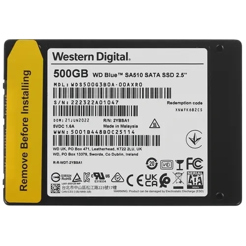 Твердотельный накопитель Western Digital 500 Gb Blue (WDS500G3B0A)