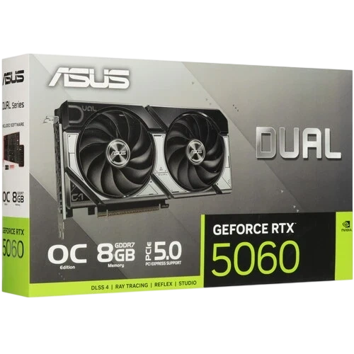 Видеокарта ASUS (DUAL-RTX5060-O8G) GeForce RTX 5060 8GB DUAL OC (90YV0N12-M0NA00)