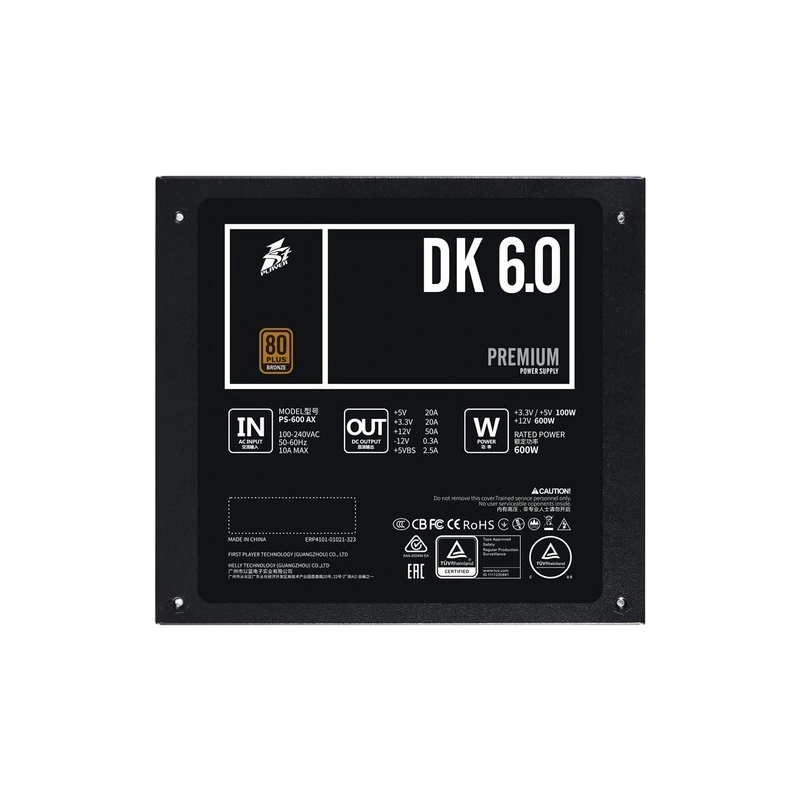 Блок питания 1STPLAYER 600W DK PREMIUM Black (PS-600AX)