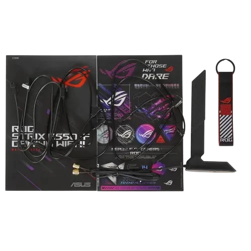 Материнская плата ASUS ROG STRIX B550-F GAMING WIFI II (90MB19V0-M0EAY0) 4 x кабель SATA, антенна Wi-Fi, диск с ПО, документация, крепеж для разъема M.2, удлинитель для ARGB