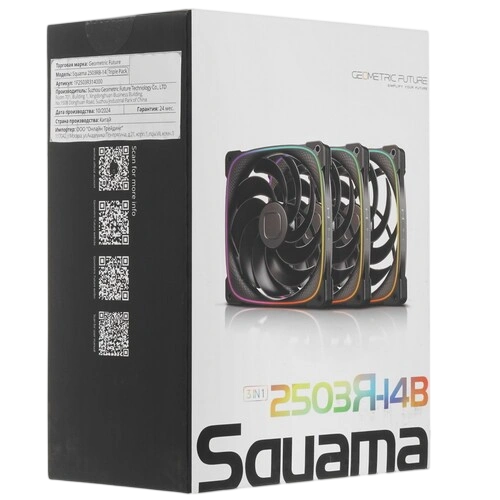 Комплект вентиляторов для корпуса Geometric Future Squama 2503RB-14 Reverse ARGB Black (1F2503R314000) крепежа