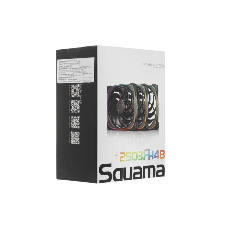 Комплект вентиляторов для корпуса Geometric Future Squama 2503RB-14 Reverse ARGB Black (1F2503R314000) крепежа