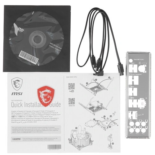 Материнская плата MSI B550-A PRO 2 x кабель SATA, диск с ПО, документация, задняя планка