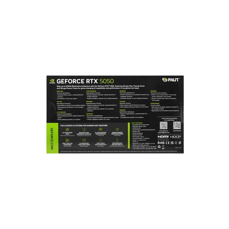 Видеокарта Palit (NE65050019P1-GB2070F) GeForce RTX 5050 8GB STORMX