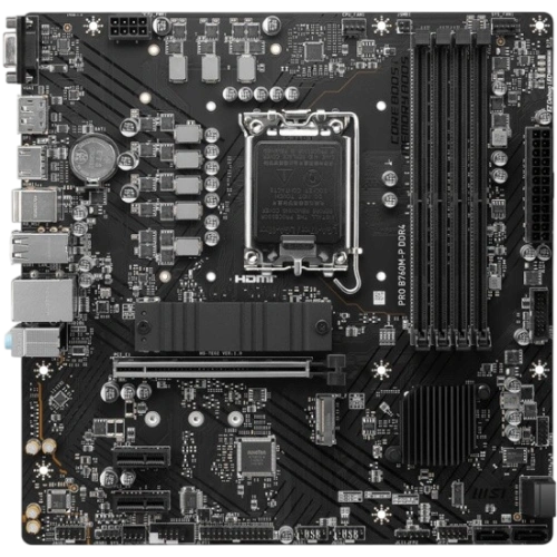 Материнская плата MSI PRO B760M-P DDR4 документация, задняя планка, кабель SATA, крепеж для разъема M.2