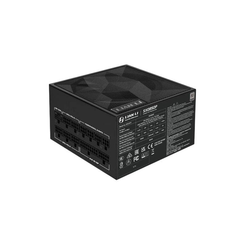 Блок питания Lian Li 850W SX0850P Black (G9P.SX0850P.B000.RU) 16 Pin (PCIe 5.1 Connector Cable Details) документация, кабельные стяжки, комплект кабелей, комплект крепежа