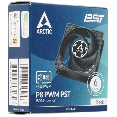 Вентилятор для корпуса Arctic Cooling ARCTIC P8 PWM PST Black/Black ACFAN00150A документация, комплект крепежа