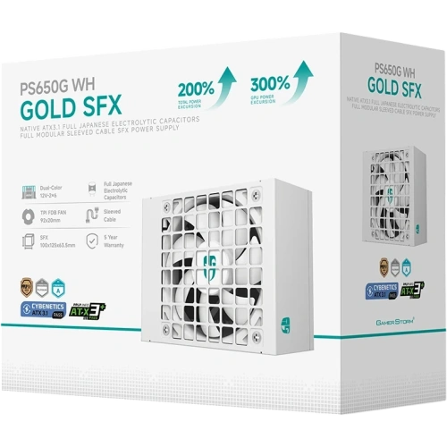 Блок питания Deepcool 650W GAMERSTORM PS650G WH White 16 Pin (PCIe 5.0 Connector Cable Details)