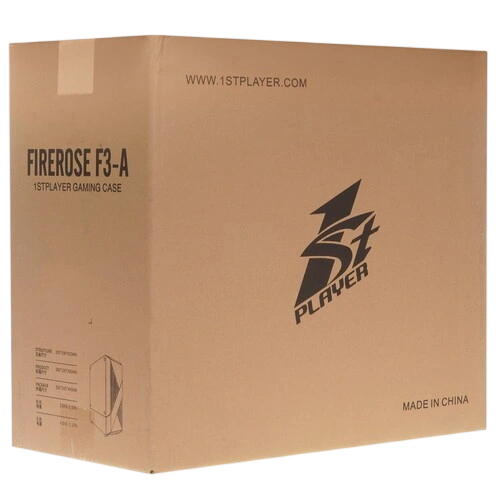 Компьютерный корпус 1STPLAYER FIREROSE F3-A ATX TG LED White (F3-A-WH-4F1)