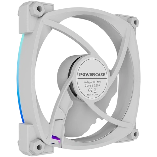 Вентилятор для корпуса Powercase (M55-12W ARGB) White комплект крепежа