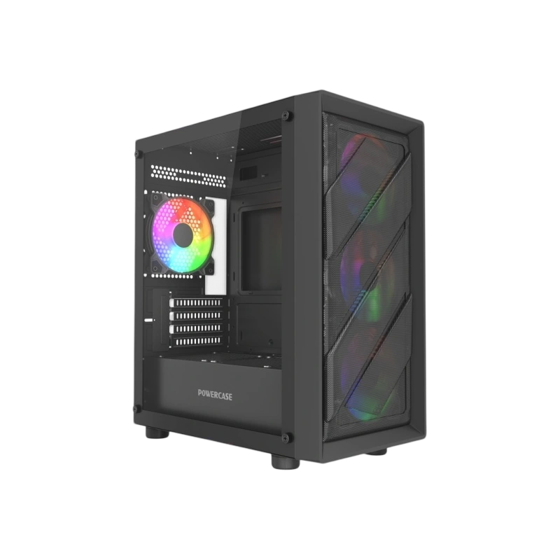 Компьютерный корпус Powercase Mistral Micro EM21 TG FRGB Black (CMMEM21B-L4)