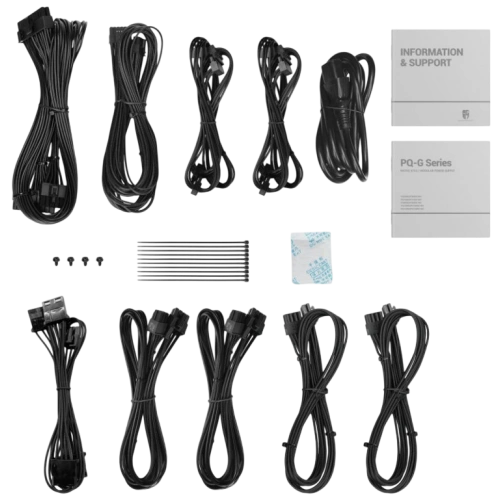 Блок питания Deepcool 850W GAMERSTORM PQ850G 16 Pin (PCIe 5.0 Connector Cable Details) документация, комплект кабелей