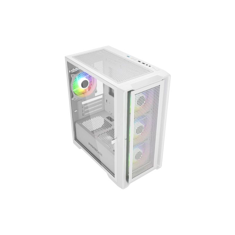 Компьютерный корпус Powercase ALISIO Micro X4W V2 TG ARGB White (CAMCXW-A4)