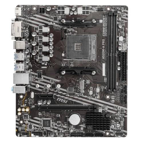 Материнская плата MSI A520M-A PRO x кабель SATA, диск с ПО, документация, задняя планка