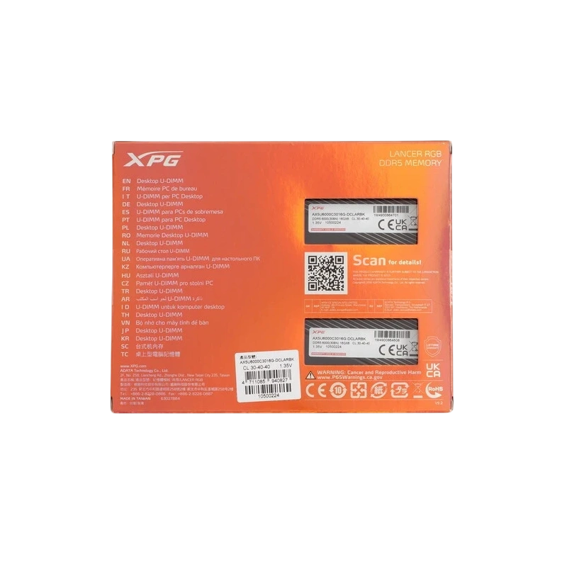 Оперативная память 32 Gb 6000 MHz ADATA XPG LANCER RGB Black (AX5U6000C3016G-DCLARBK)