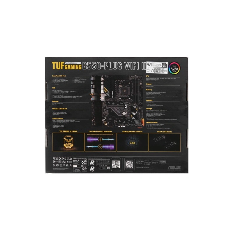 Материнская плата ASUS TUF GAMING B550-PLUS WIFI II 2 x кабель SATA, антенна Wi-Fi, диск с ПО, документация