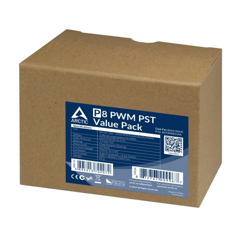 Вентилятор для корпуса Arctic Cooling ARCTIC P8 PWM PST Black/Black ACFAN00150A