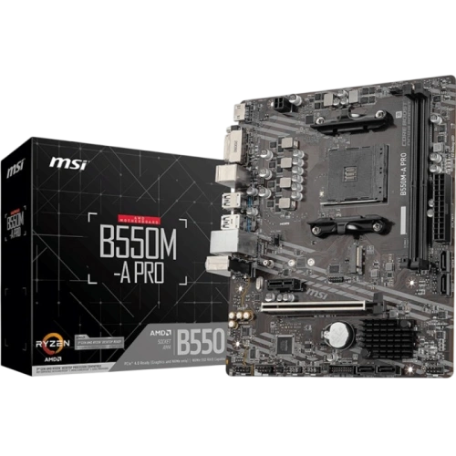 Материнская плата MSI B550M-A PRO 2 x кабель SATA, диск с ПО, документация, задняя планка