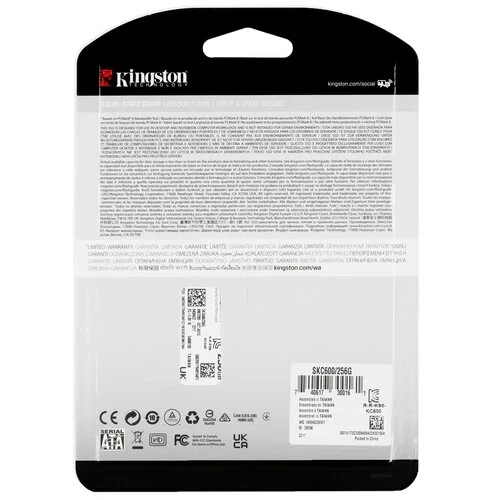 Твердотельный накопитель Kingston 256 Gb KC600 (SKC600/256G)