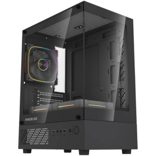 Компьютерный корпус Powercase Vision Micro M1 TG ARGB Black (CVMM1B-A3)