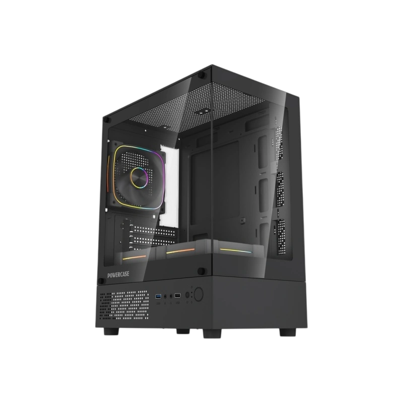 Компьютерный корпус Powercase Vision Micro M1 TG ARGB Black (CVMM1B-A3)