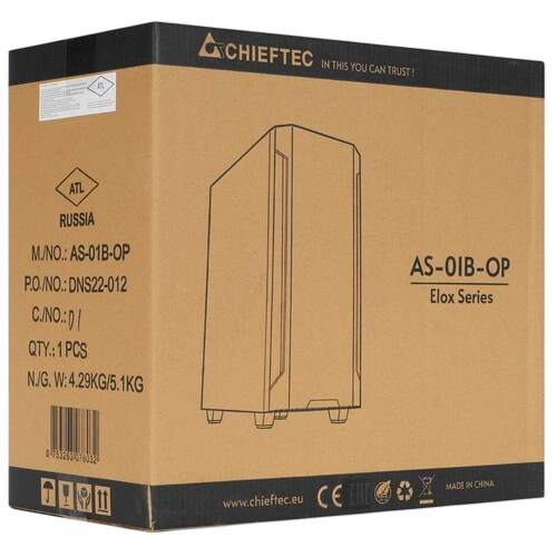 Компьютерный корпус Chieftec ELOX Black (AS-01B-OP)