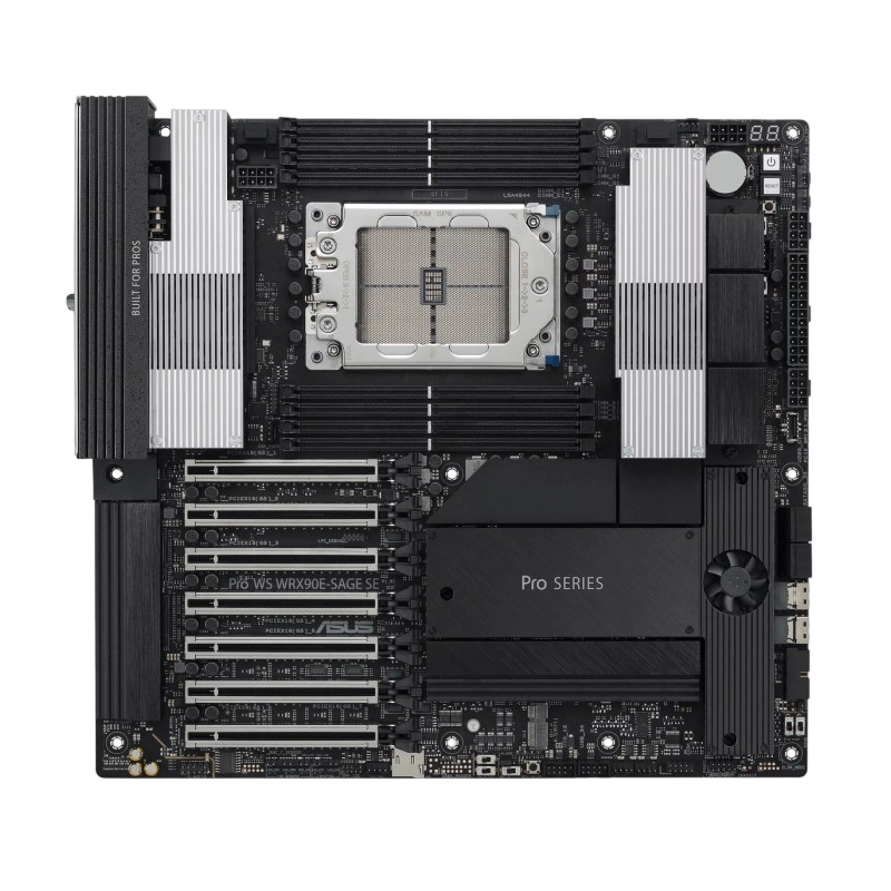 Материнская плата ASUS PRO WS WRX90E-SAGE SE (90MB1FW0-M0EAY0) 2 x адаптер CPU 8-pin на PCIe 8-pin, 4 x кабель SATA, Q-коннектор, документация, кабель mini DisplayPort - DisplayPort x2ещё