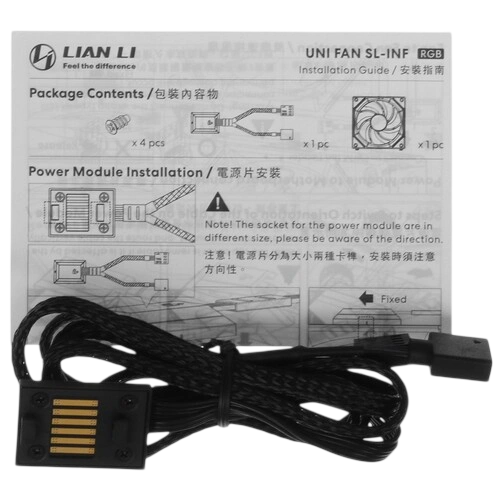 Вентилятор для корпуса Lian Li UNI FAN SL-INF 140 ARGB Black G99.14SLIN1B.R0 PWM документация, разветвитель