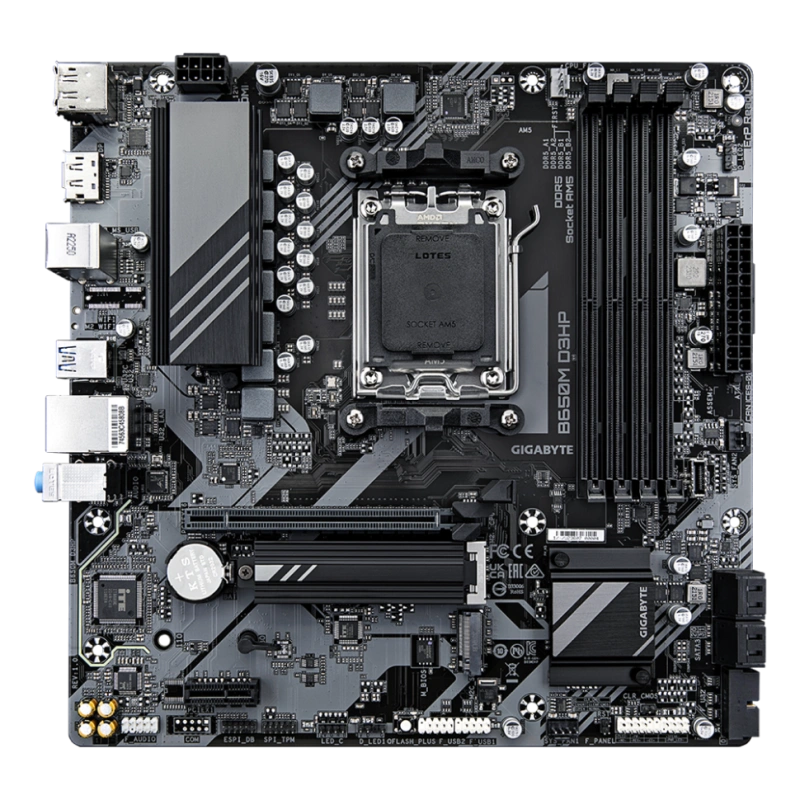 Материнская плата Gigabyte B650M D3HP документация, задняя планка, кабель SATA