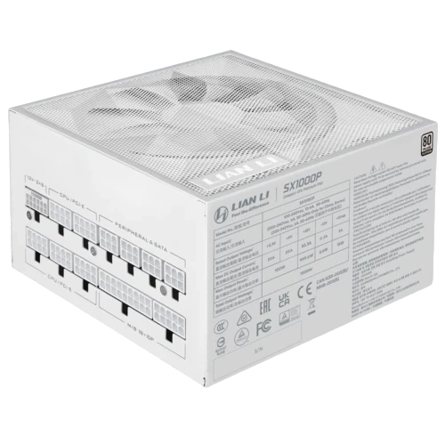 Блок питания Lian Li 1000W SX1000P White (G9P.SX1000P.W000.RU) 16 Pin (PCIe 5.1 Connector Cable Details) документация, кабельные стяжки, комплект кабелей, комплект крепежа
