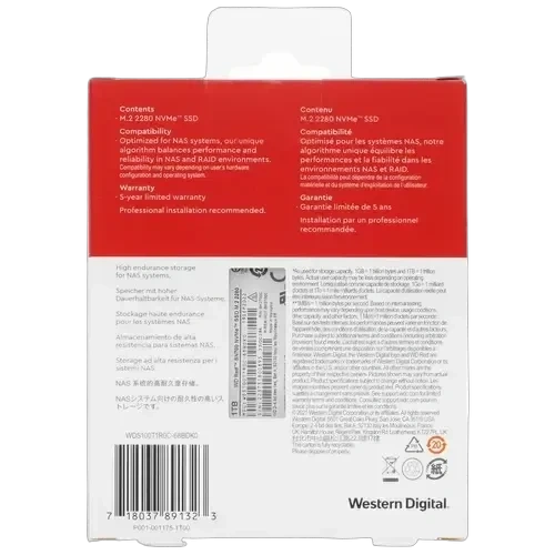Твердотельный накопитель Western Digital 1000 Gb Red (WDS100T1R0C)
