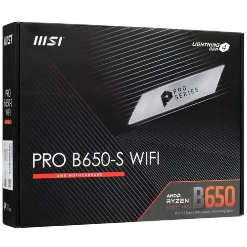 Материнская плата MSI PRO B650-S WIFI антенна Wi-Fi, документация, задняя планка, кабель SATA, крепеж для разъема M.2