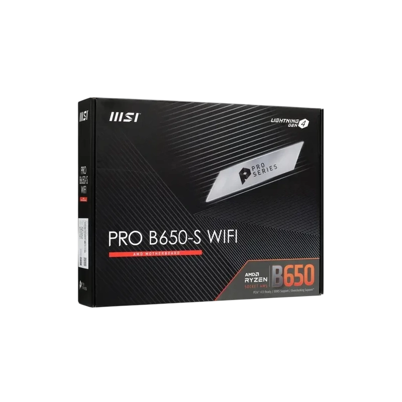 Материнская плата MSI PRO B650-S WIFI антенна Wi-Fi, документация, задняя планка, кабель SATA, крепеж для разъема M.2