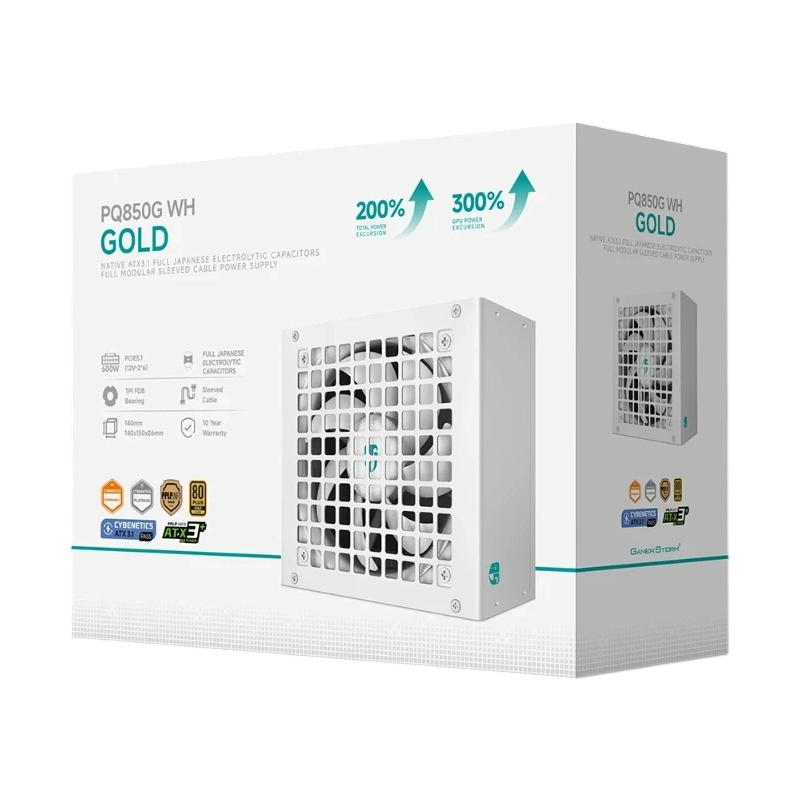 Блок питания Deepcool 850W GAMERSTORM PQ850G WH 16 Pin (PCIe 5.0 Connector Cable Details) документация, комплект кабелей