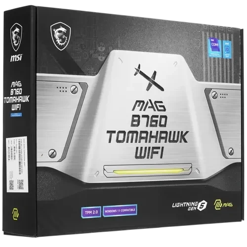 Материнская плата MSI MAG B760 TOMAHAWK WIFI антенна Wi-Fi, документация, кабель SATA, комплект наклеек