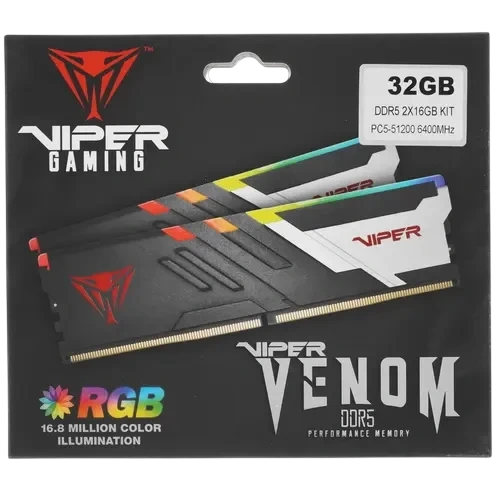 Оперативная память 32 Gb 6400 MHz PATRIOT VIPER VENOM RGB (PVVR532G640C32K)