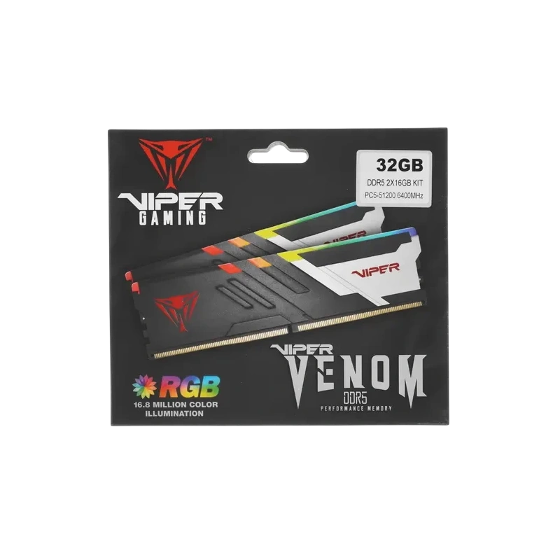 Оперативная память 32 Gb 6400 MHz PATRIOT VIPER VENOM RGB (PVVR532G640C32K)