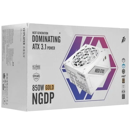 Блок питания 1STPLAYER 850W NGDP GOLD White (HA-850BA4-WH) 16 Pin (PCIe 5.0 Connector Cable Details) документация, комплект кабелей