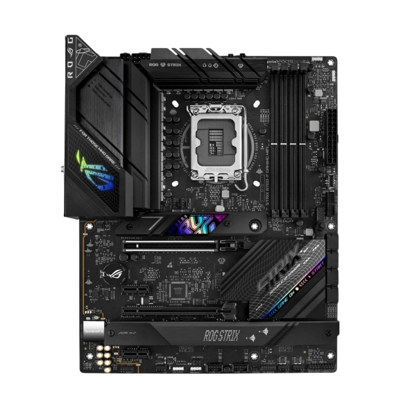 Материнская плата ASUS ROG STRIX B760-F GAMING WIFI (90MB1CT0-M1EAY0) 2 x кабель SATA, антенна Wi-Fi, брелок, документация, комплект наклеек, стяжки для кабелей