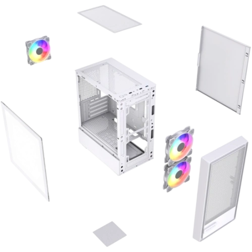 Компьютерный корпус Powercase Mistral SM02 TG ARGB White (CMMSM02W-A3)