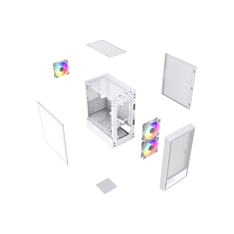 Компьютерный корпус Powercase Mistral SM02 TG ARGB White (CMMSM02W-A3)