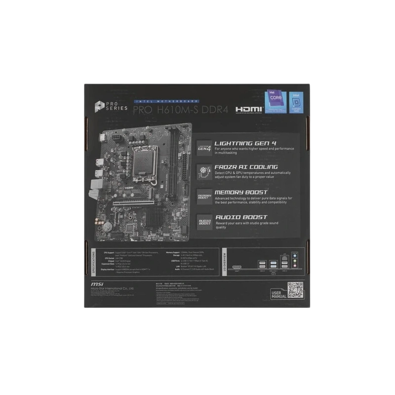 Материнская плата MSI PRO H610M-S DDR4