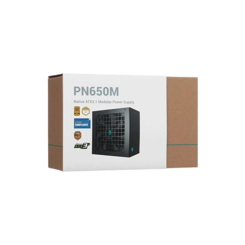 Блок питания Deepcool 650W PN650M (R-PN650M-FC0B-EU) 16 Pin (PCIe 5.0 Connector Cable Details) документация, комплект кабелей, комплект крепежа