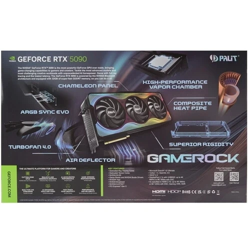 Видеокарта Palit (NE75090019R5-GB2020G) GeForce RTX 5090 32GB GAMEROCK