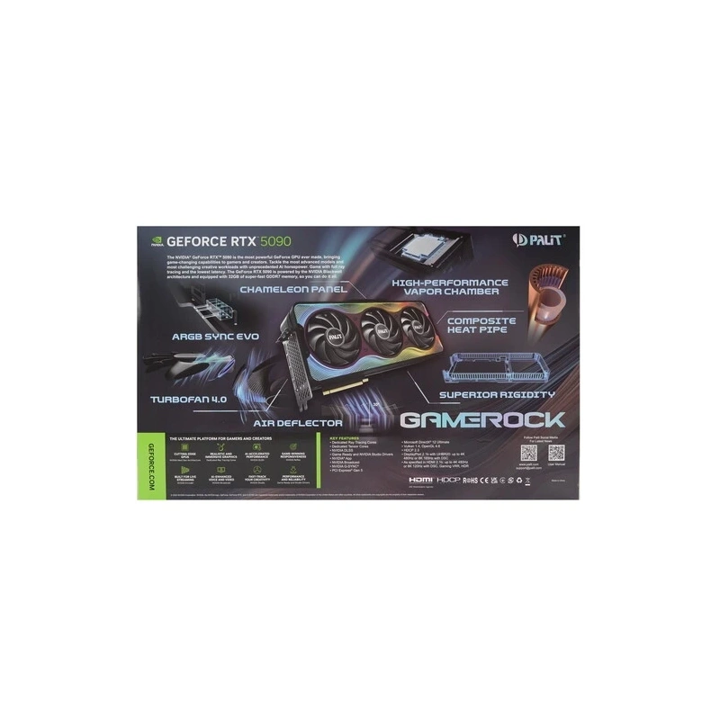 Видеокарта Palit (NE75090019R5-GB2020G) GeForce RTX 5090 32GB GAMEROCK