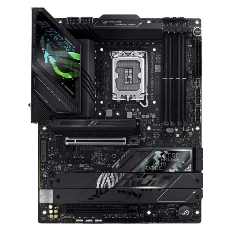 Материнская плата ASUS ROG STRIX Z890-F GAMING WIFI (90MB1I40-M0EAY0) 2 x кабель SATA, антенна WiFi, брелок, документация, комплект наклеек, стяжки для кабелей