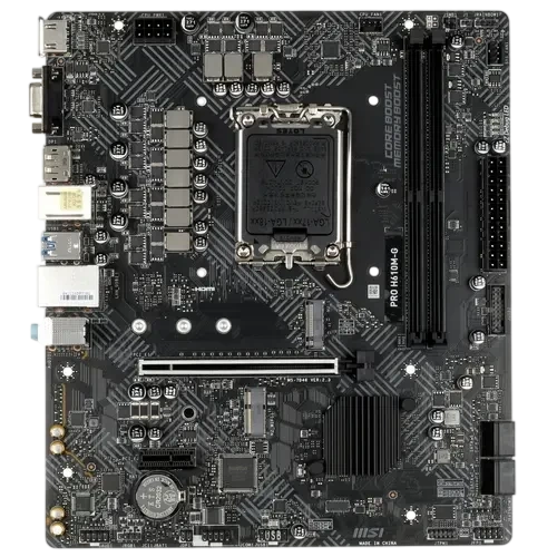 Материнская плата MSI PRO H610M-G 2 x кабель SATA, диск с ПО, документация, задняя планка