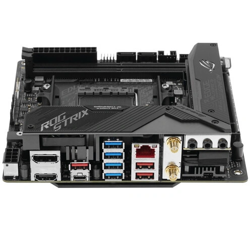 Материнская плата ASUS ROG STRIX X570-I GAMING 4 x кабель SATA, антенна Wi-Fi, диск с ПО, документация, задняя планка, удлинитель для ARGB